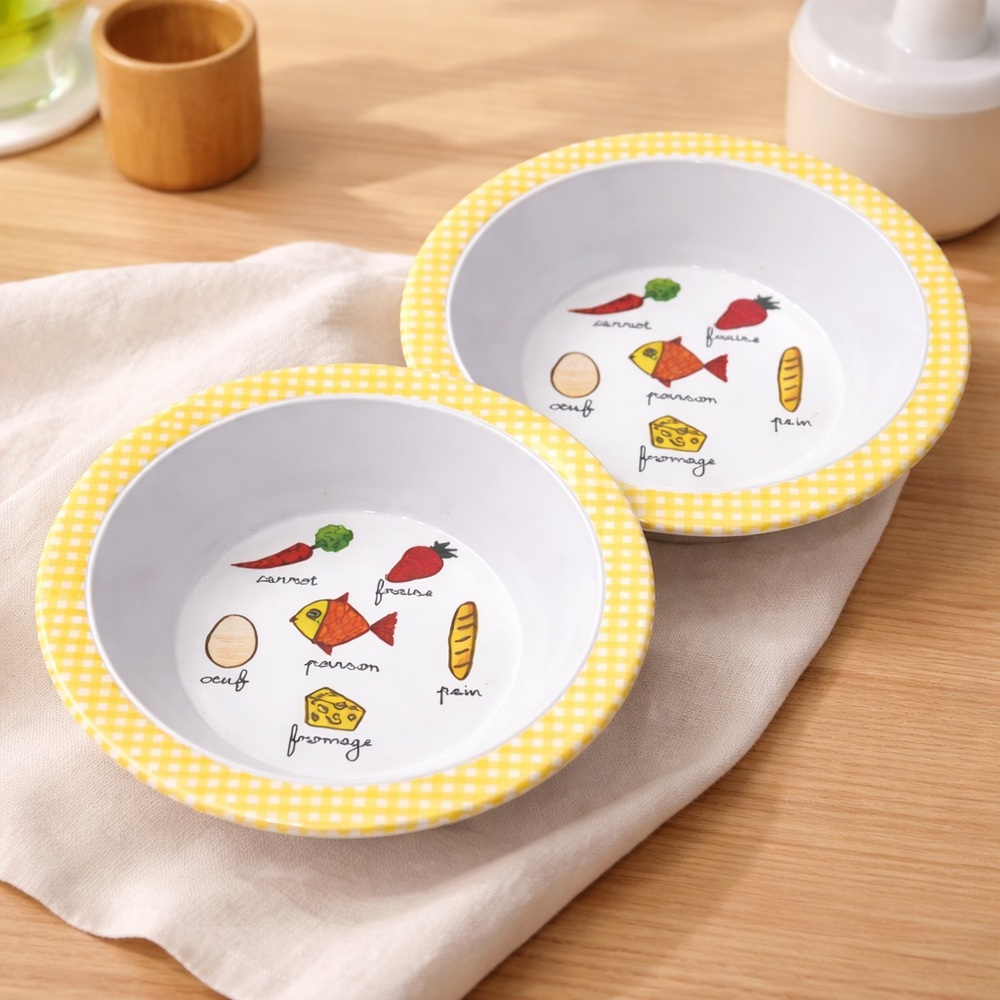Baby Cie French Foods Melamine Bowl Dishwasher Safe Set of 2